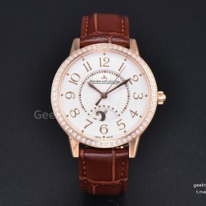 Rendez-Vous Night & Day 34mm APSF RG Diamond White Textured Dial Brown Leather Strap A898
