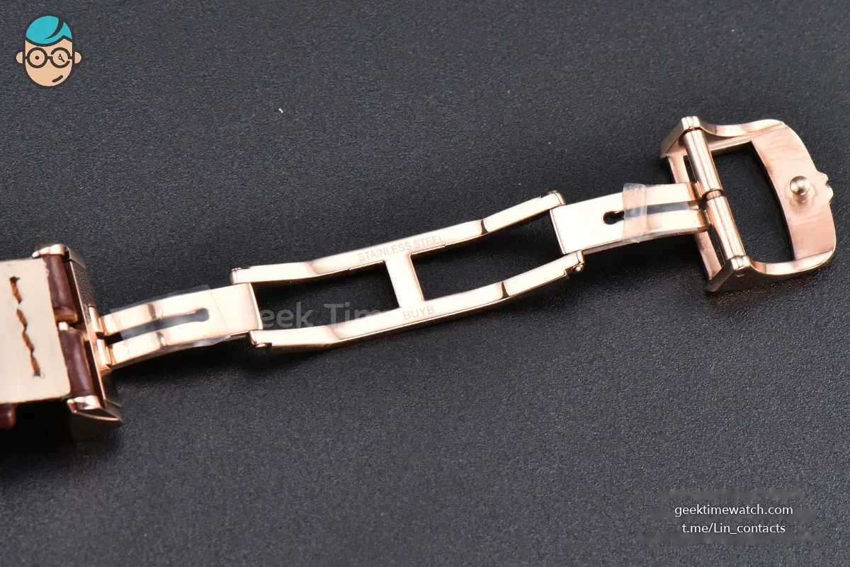 Rendez-Vous Night & Day 34mm APSF RG Diamond White Textured Dial Brown Leather Strap A898