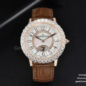 Rendez-Vous Night & Day 37mm GF RG Diamond MOP Dial Brown Leather Strap A7750