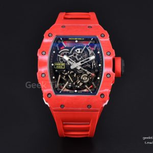 RM035-02 Real NTPT ZF Red Skeleton Dial Red Rubber Strap RMAL1 Clone