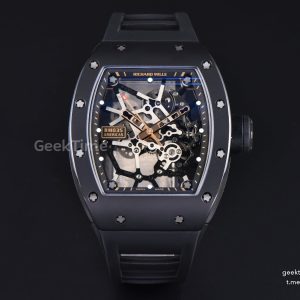RM035 Americas ZF 49.9mm x 41.5mm  RG Hans Skeleton Dial Black Crown Black Rubber Strap RMUL1 Clone