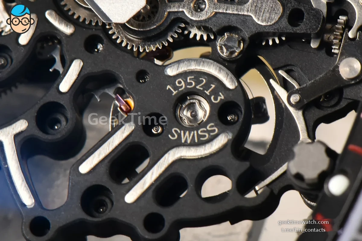 RM055 NTPT APSF 42.7mm Black Bezel Black Skeleton Dial Black Crown on Black Rubber Strap RMUL2