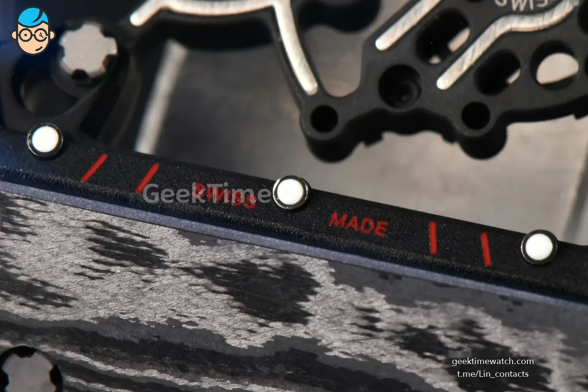 RM055 NTPT APSF 42.7mm Black Bezel Black Skeleton Dial Black Crown on Black Rubber Strap RMUL2