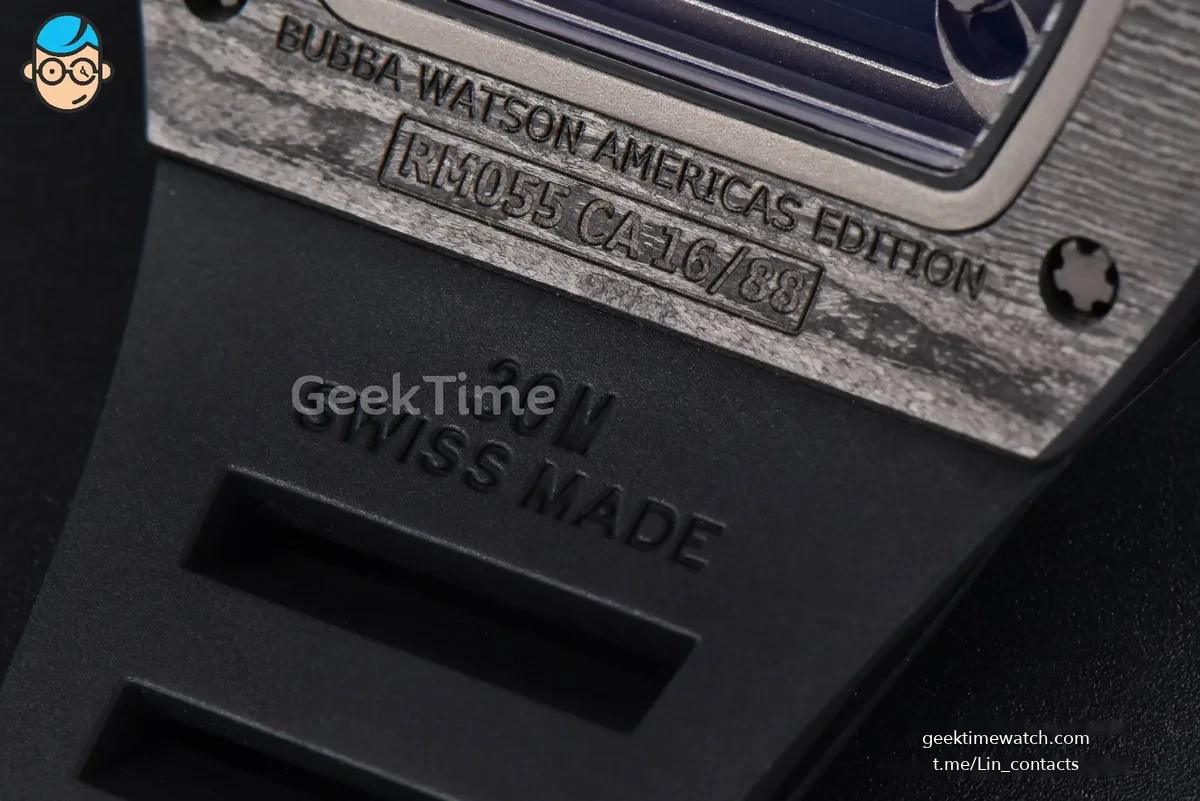 RM055 NTPT APSF 42.7mm Black Bezel Black Skeleton Dial Black Crown on Black Rubber Strap RMUL2