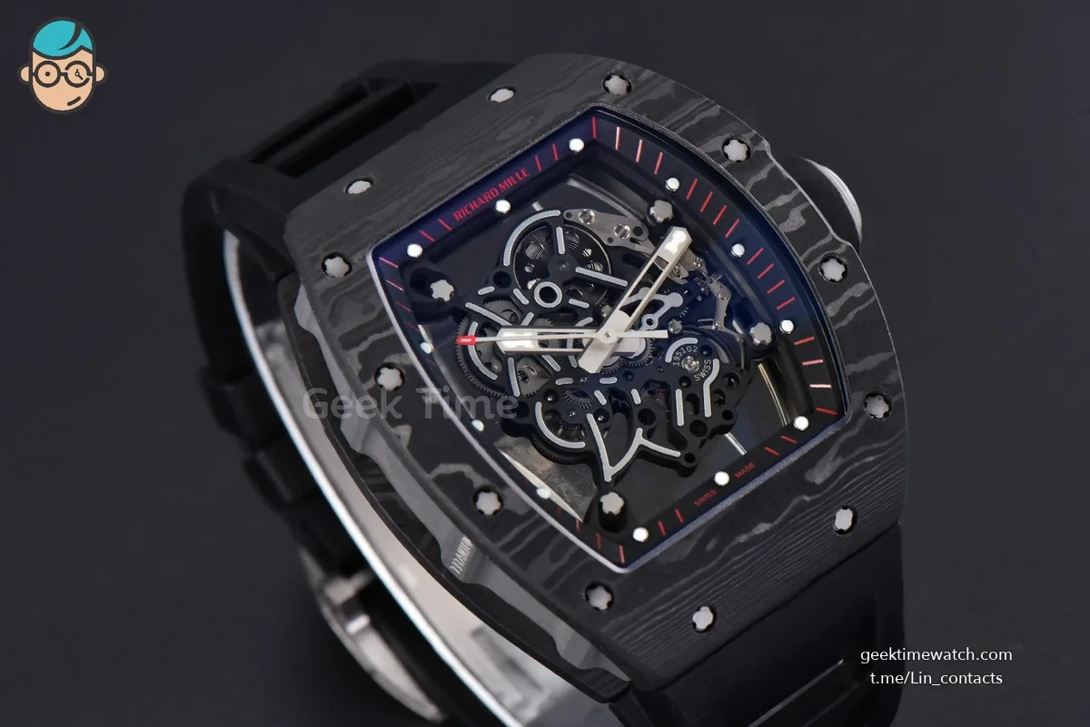 RM055 NTPT ZF Black Bezel Black Crown on Black Rubber Strap RMUL2 Super Clone V6
