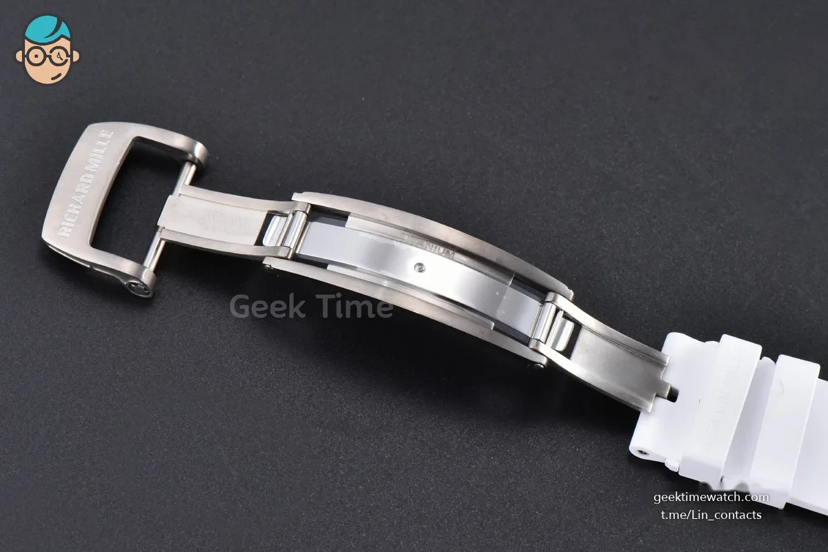 RM055 NTPT ZF White/Pink Bezel White Crown on White Rubber Strap RMUL2 Super Clone V6