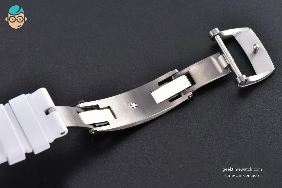 RM055 NTPT ZF White/Pink Bezel White Crown on White Rubber Strap RMUL2 Super Clone V6