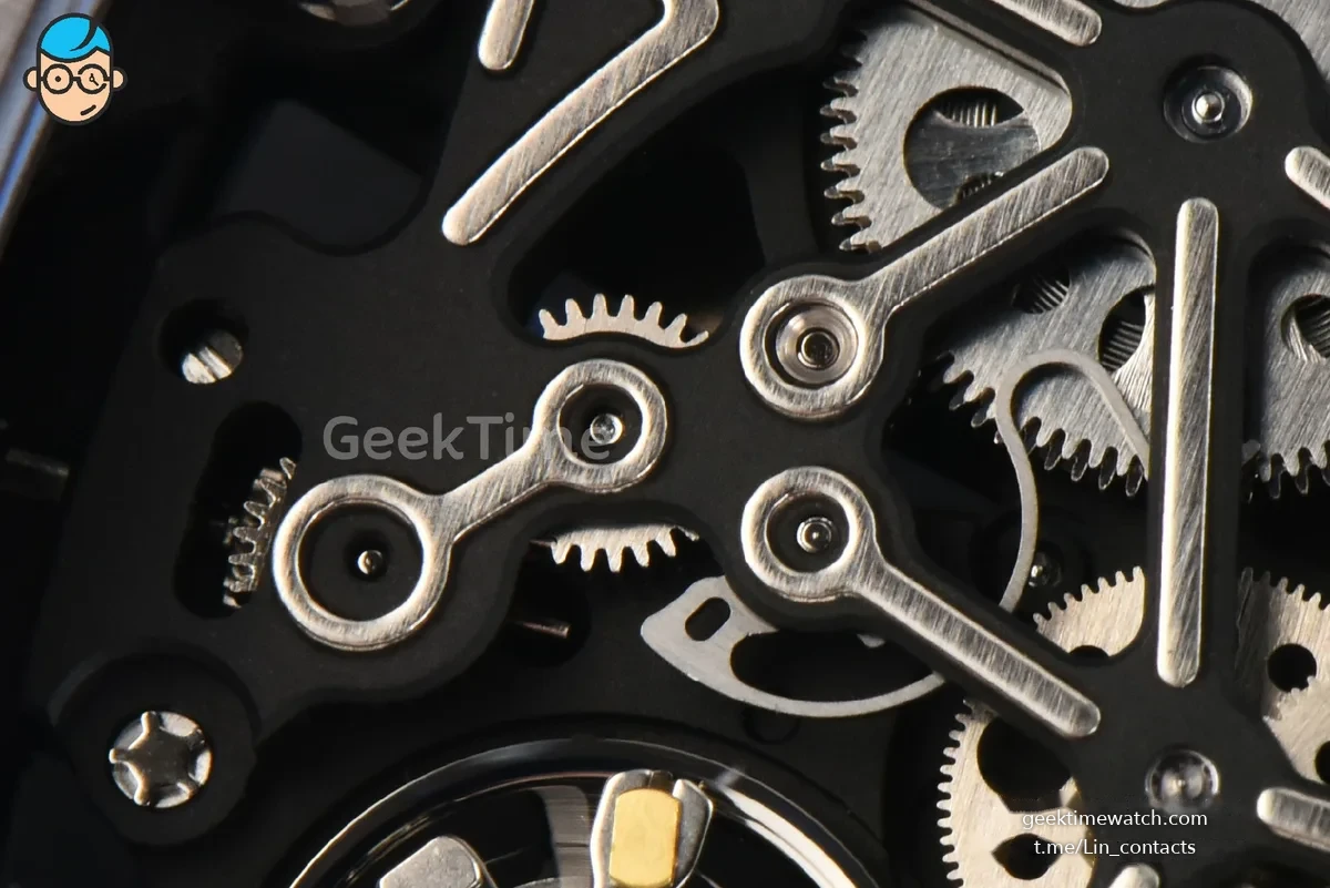 RM061 Yohan Blake Asia APSF 43mm White Bezel Black Skeleton Dial White Crown on White Rubber Strap RMUL2