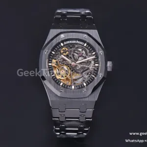 Royal Oak 15416 41mm THBF Skeleton Dial Black Ceramic Case Black Bracelet SA3132