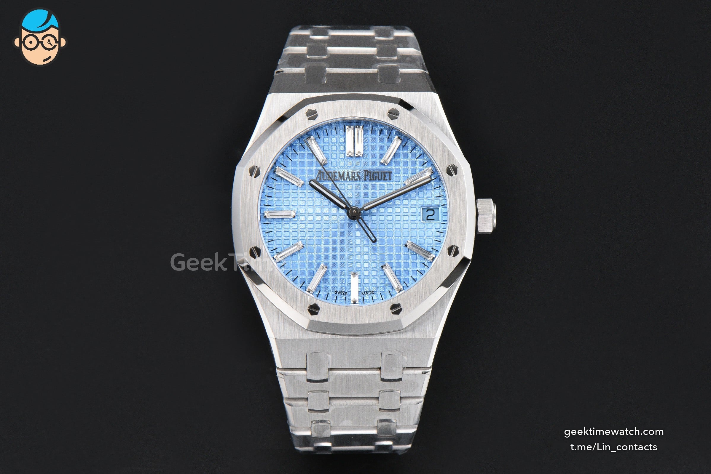 Royal Oak 15510 41mm ’50th Anniversary’ ZF Ice Blue Dial Diamond Marker SS Bracelet SA4302