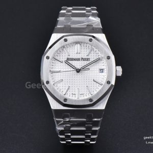 Royal Oak 15510 “50th Anniversary” APSF 41MM SS White Dial SS Bracelet SA4302 Super Clone V2 Free Sprung