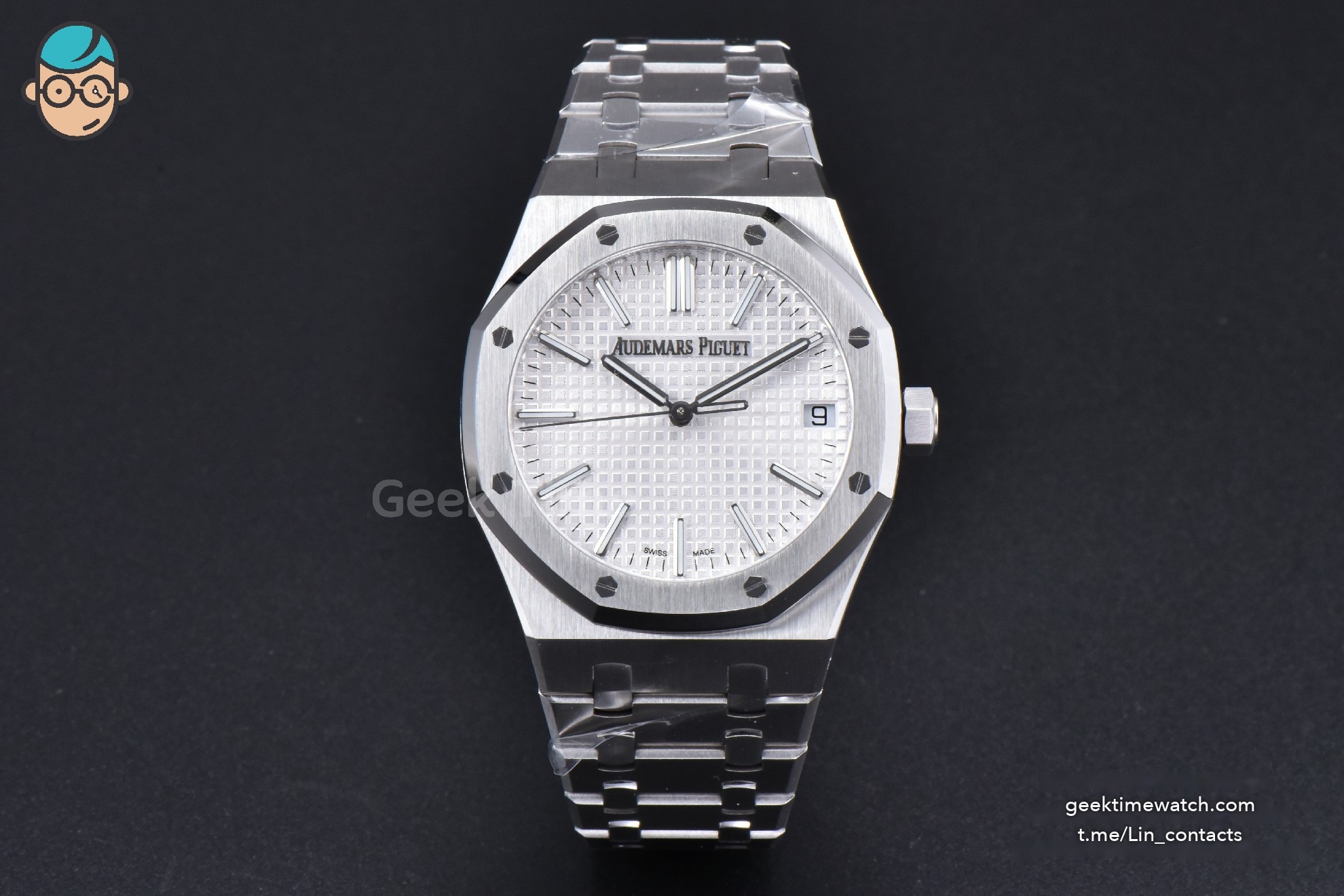 Royal Oak 15510 “50th Anniversary” APSF 41MM SS White Dial SS Bracelet SA4302 Super Clone V2 Free Sprung