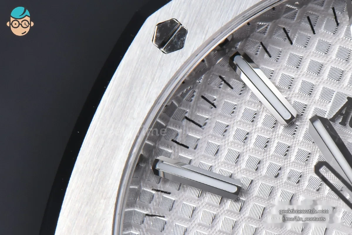 Royal Oak 15510 “50th Anniversary” APSF 41MM SS White Dial SS Bracelet SA4302 Super Clone V2 Free Sprung