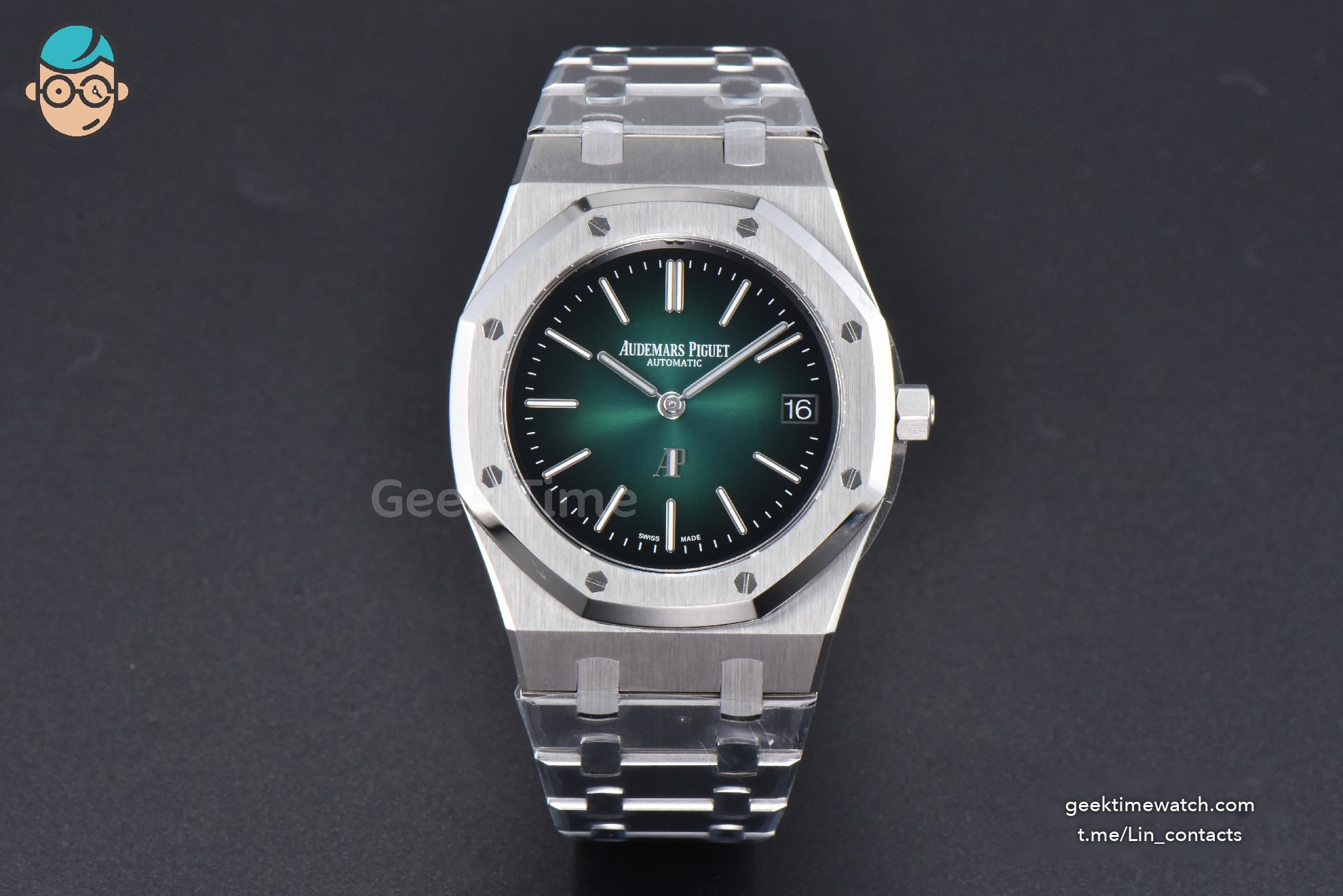 Royal Oak 39MM 16202 “50th Anniversary” ZF Green Gradient Dial SS Bracelet A7121
