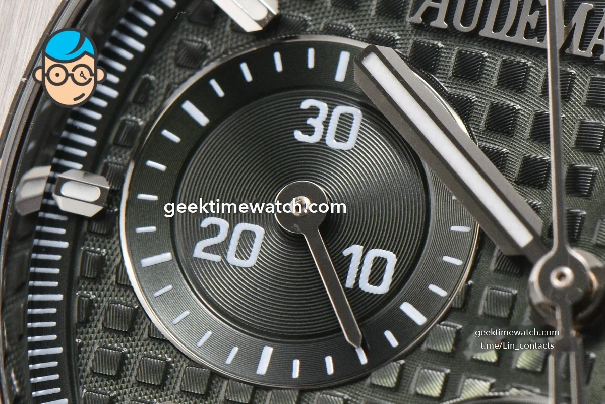 Royal Oak Chrono 26240 SS ZF 1:1 Best Edition Green Dial on SS Bracelet SA4401 Super Clone (V2 with free sprung 998$)