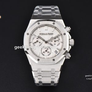 Royal Oak Chrono 26240 SS ZF 1:1 Best Edition White Dial on SS Bracelet SA4401 Super Clone (V2 with free sprung 998$)