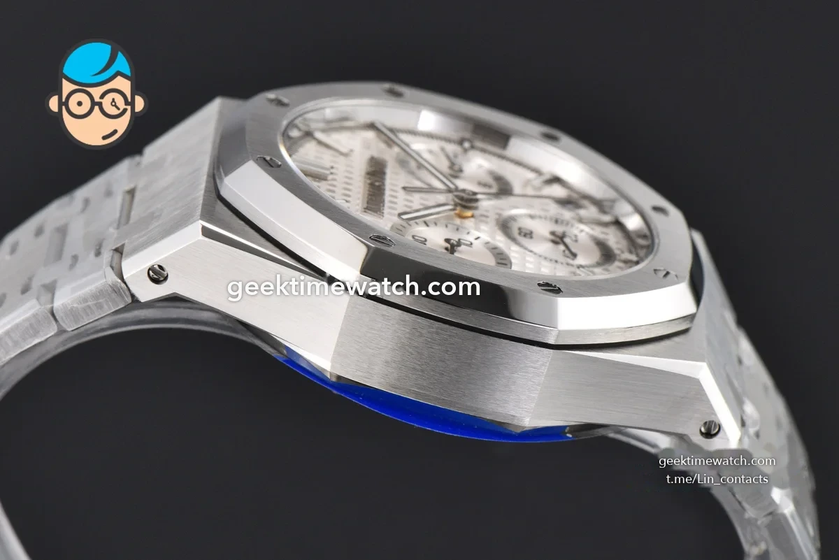 Royal Oak Chrono 26240 SS ZF 1:1 Best Edition White Dial on SS Bracelet SA4401 Super Clone (V2 with free sprung 998$)