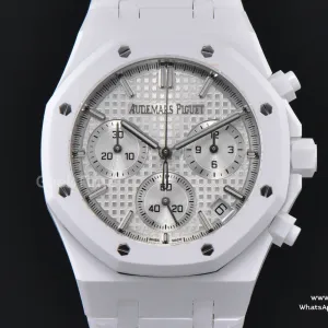 Royal Oak Chronograph 26240 41mm Ceramic APSF Sliver Checkered Dial Sliver Subdial Ceramic Bracelet SH4401 V2
