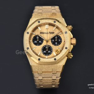Royal Oak Chronograph 26240 41mm YG Frosted APSF YG Checkered Dial Black Subdial YG Frosted Bracelet SH4401 V1