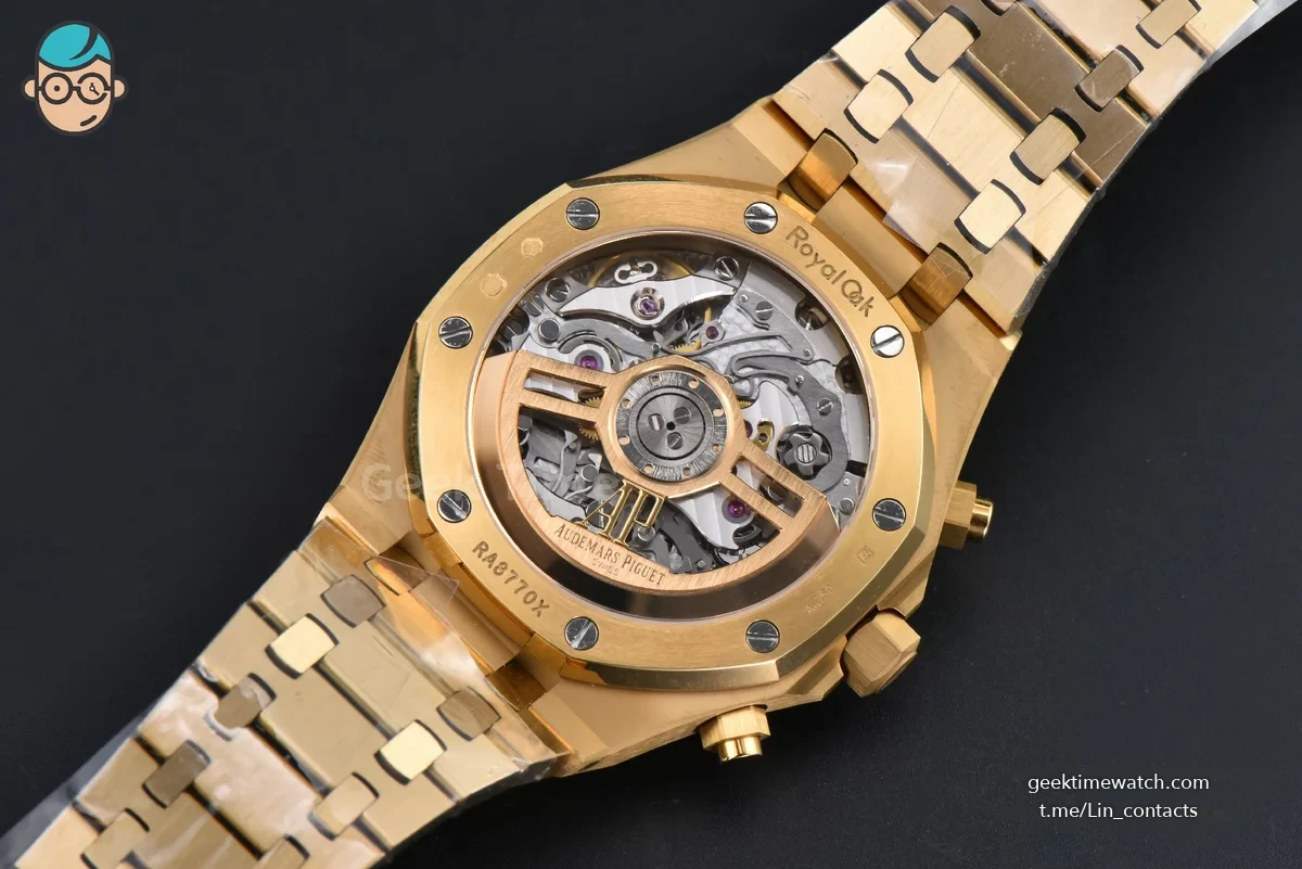 Royal Oak Chronograph 26240 41mm YG Frosted APSF YG Checkered Dial Black Subdial YG Frosted Bracelet SH4401 V1