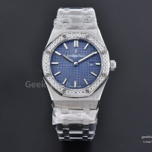 Royal Oak Ladies 33mm 67650ST V7F Blue Dial SS Bracelet Quartz