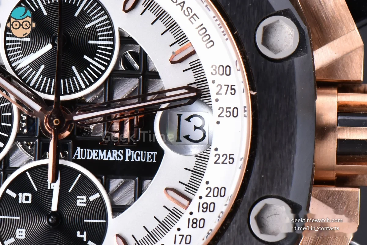 Royal Oak Offshore Ruben Barrichello II 44mm RG JF White Skeleton Dial Black Leather Strap A3126 V2
