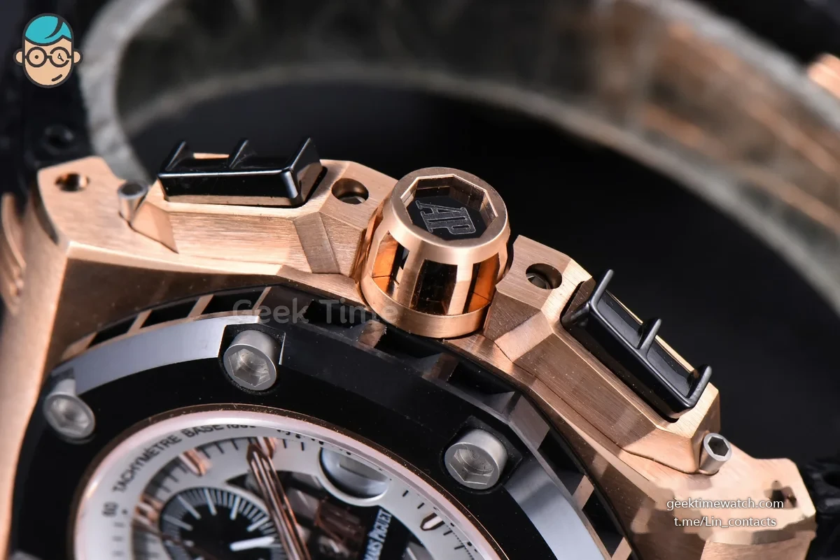 Royal Oak Offshore Ruben Barrichello II 44mm RG JF White Skeleton Dial Black Leather Strap A3126 V2