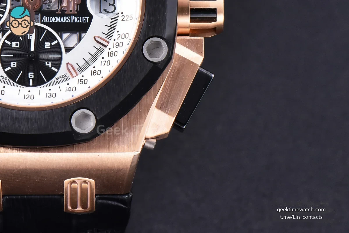Royal Oak Offshore Ruben Barrichello II 44mm RG JF White Skeleton Dial Black Leather Strap A3126 V2