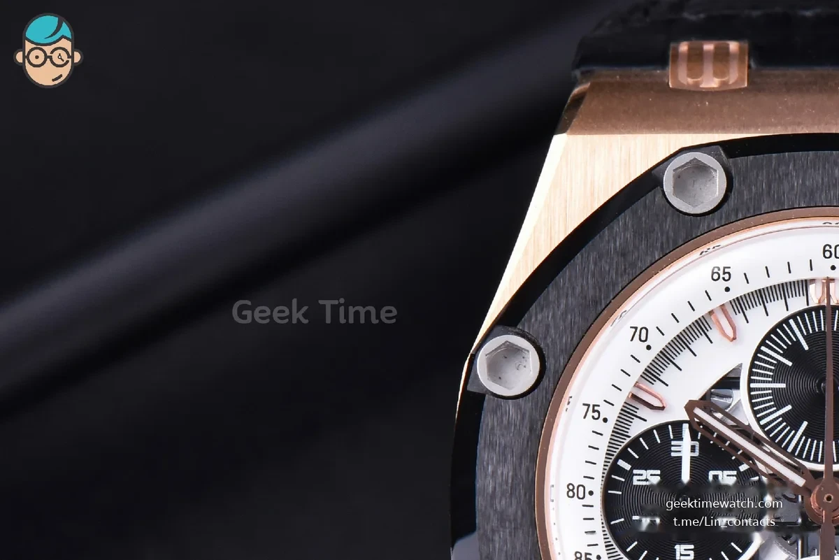 Royal Oak Offshore Ruben Barrichello II 44mm RG JF White Skeleton Dial Black Leather Strap A3126 V2