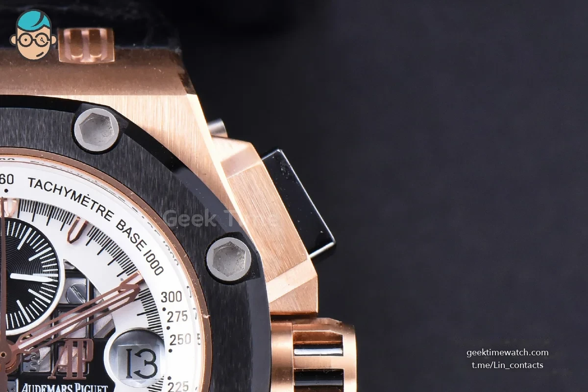 Royal Oak Offshore Ruben Barrichello II 44mm RG JF White Skeleton Dial Black Leather Strap A3126 V2