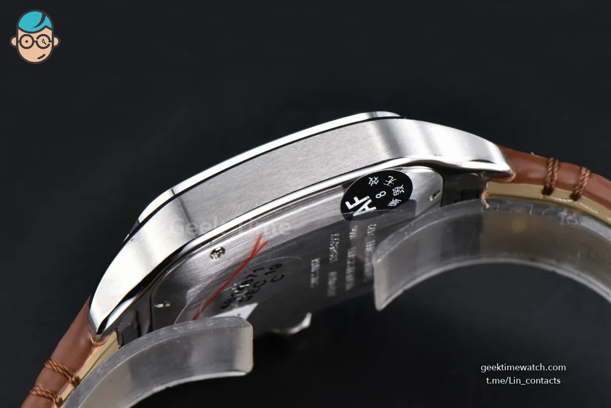 Santos de Cartier Large 40mm AF SS Brown Dial Brown Leather Strap MIYOTA 9015
