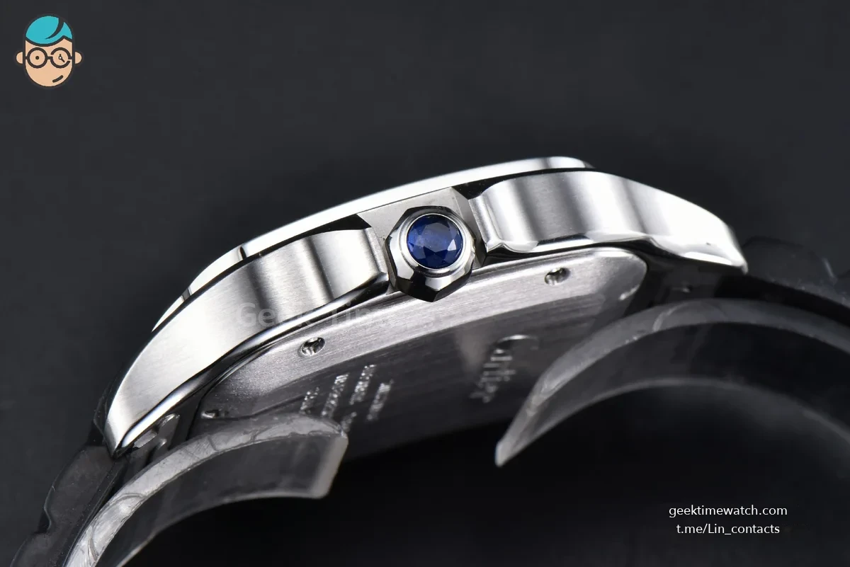 Santos de Cartier Large 40mm AF SS White Dial Black Rubber Strap MIYOTA 9015