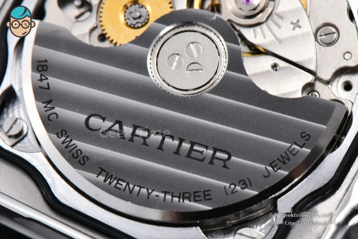Santos de Cartier Medium 35mm SS AF White Dial RG Bezel Orange Leather Strap MIYOTA 9015