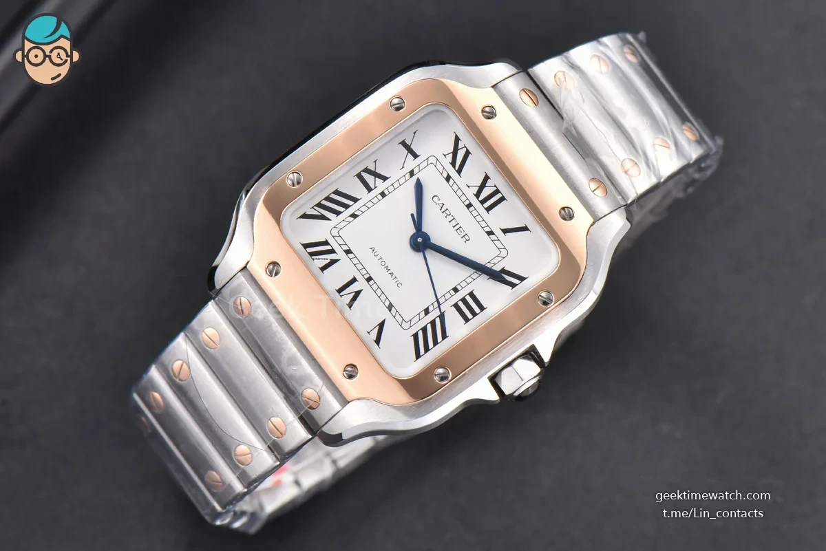 Santos de Cartier Medium BVF 35MM RG/SS White Dial RG/SS Bracelet MIYOTA 9039