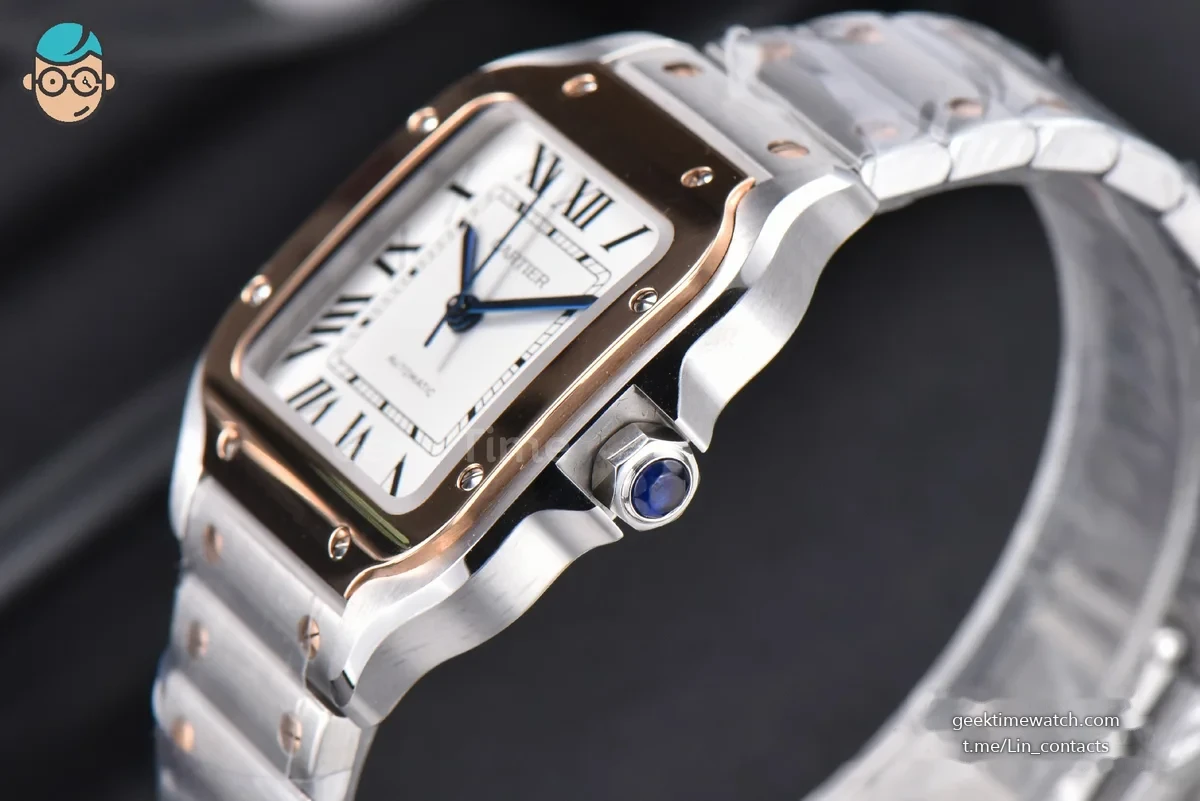 Santos de Cartier Medium BVF 35MM RG/SS White Dial RG/SS Bracelet MIYOTA 9039