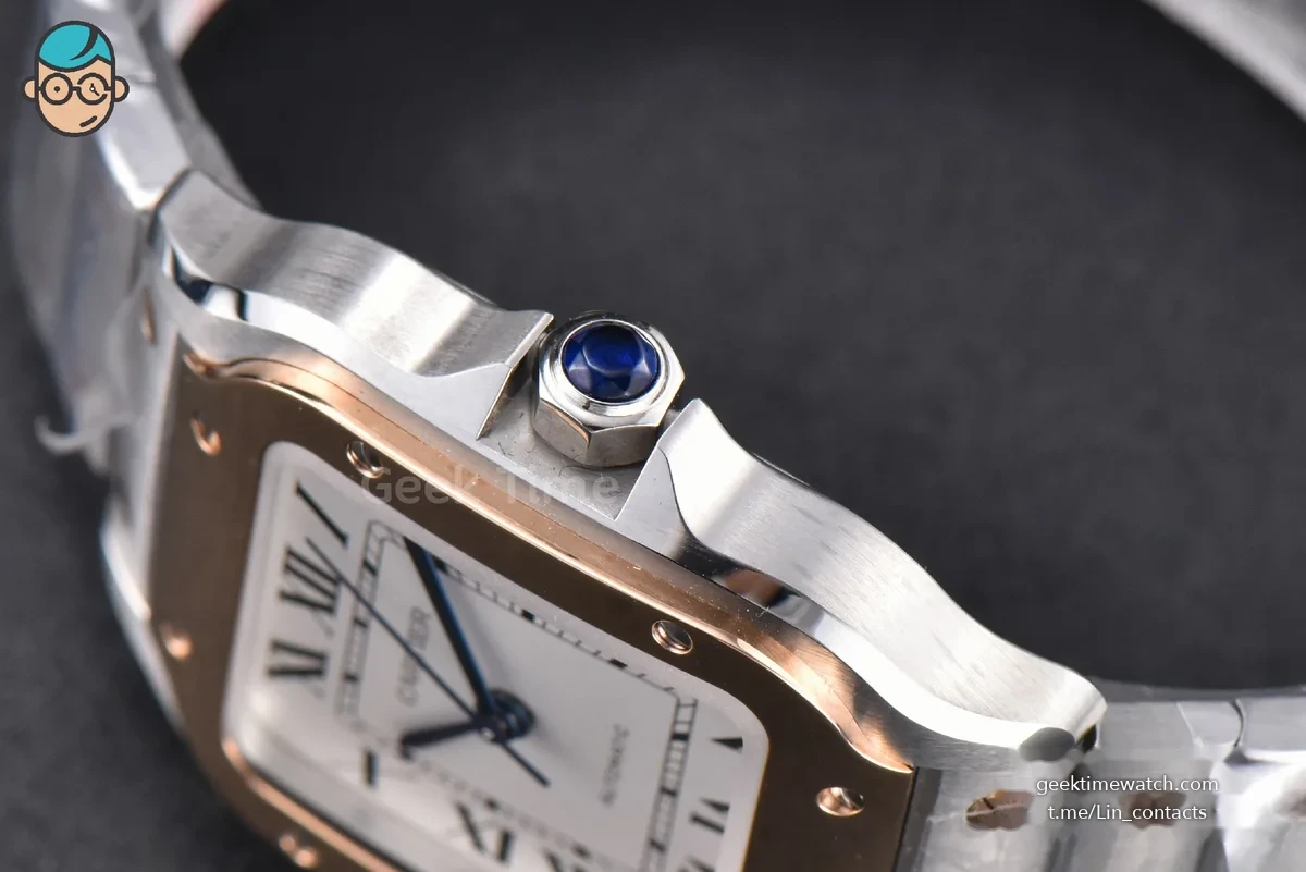 Santos de Cartier Medium BVF 35MM RG/SS White Dial RG/SS Bracelet MIYOTA 9039