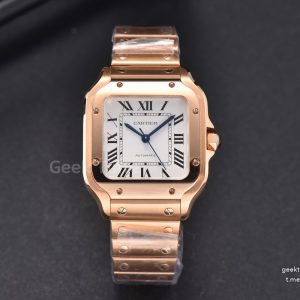 Santos de Cartier Medium BVF 35MM RG White Dial RG Bracelet MIYOTA 9039