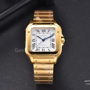 Santos de Cartier Medium BVF 35MM YG White Dial YG Bracelet MIYOTA 9039