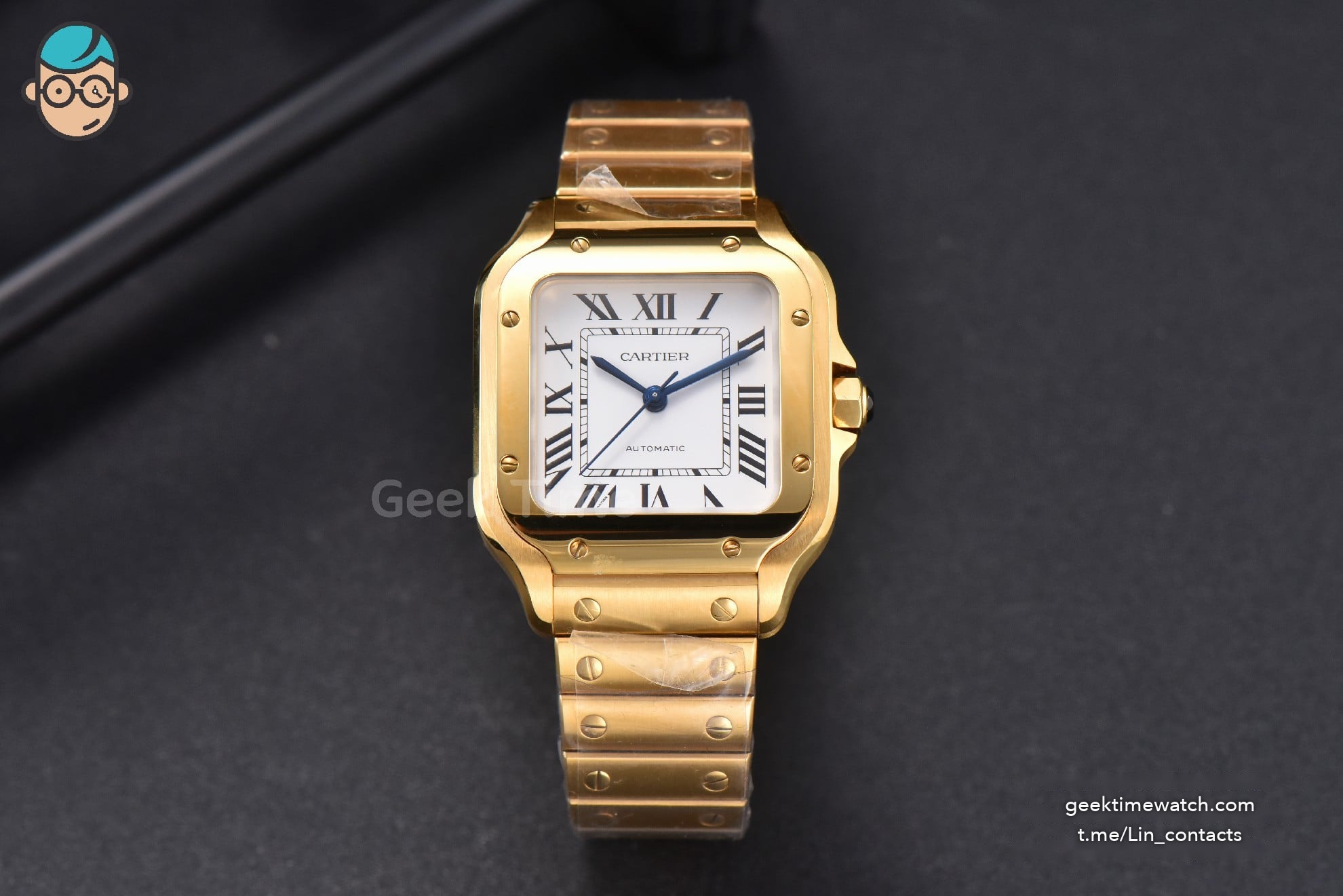 Santos de Cartier Medium BVF 35MM YG White Dial YG Bracelet MIYOTA 9039