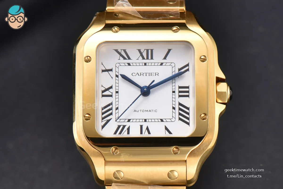 Santos de Cartier Medium BVF 35MM YG White Dial YG Bracelet MIYOTA 9039