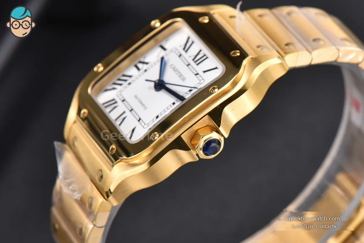 Santos de Cartier Medium BVF 35MM YG White Dial YG Bracelet MIYOTA 9039