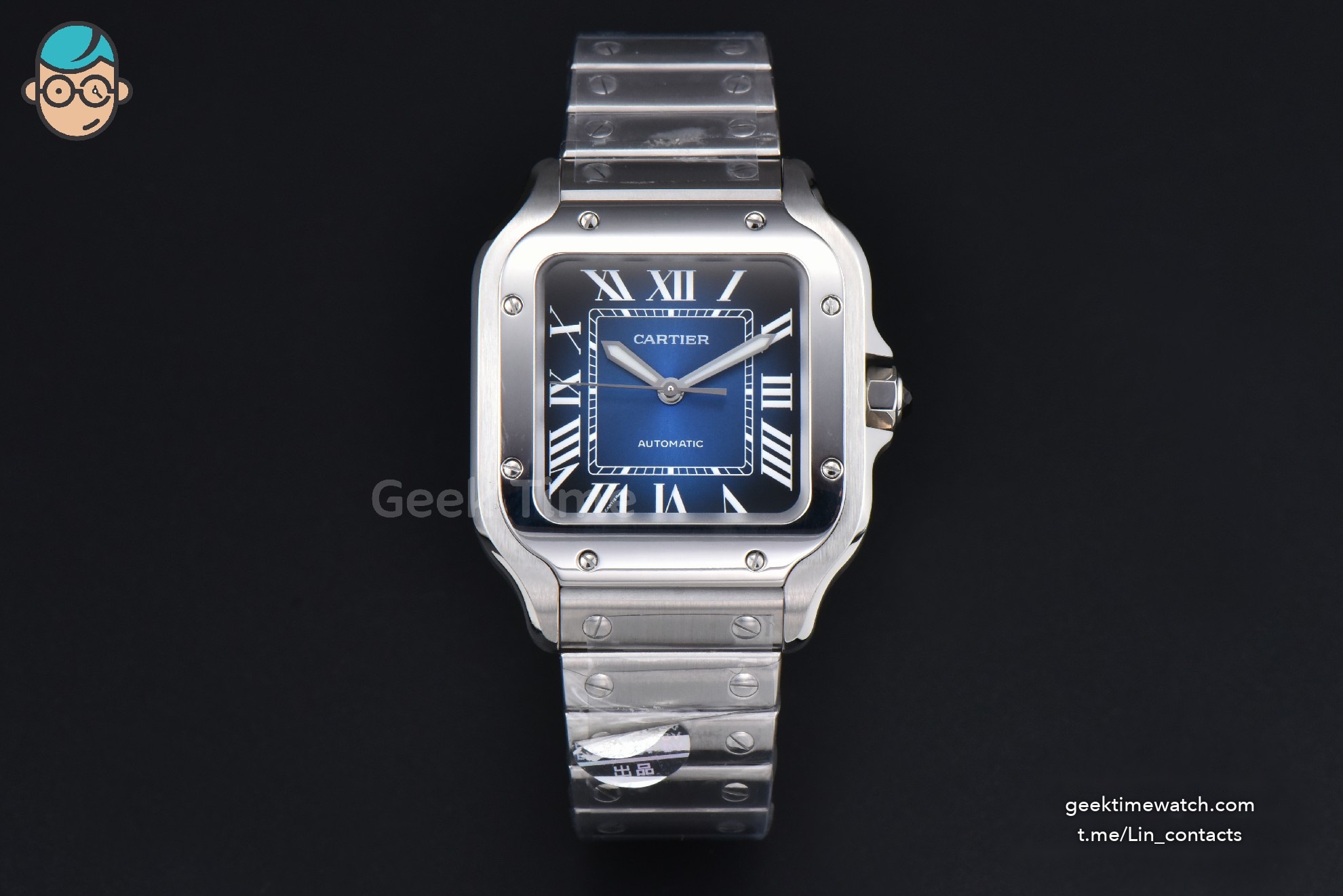 Santos de Cartier Medium SS BVF 35MM Blue Dial SS Bracelet MIYOTA 9039