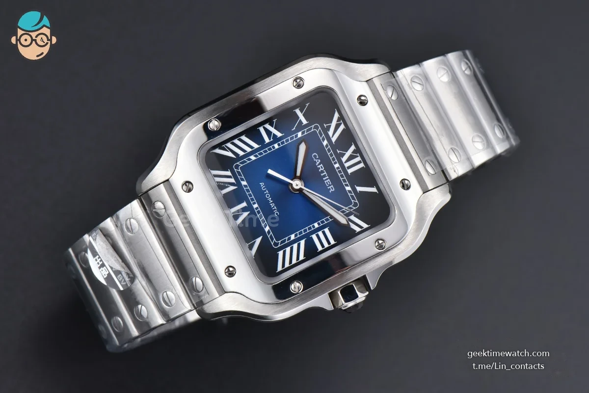 Santos de Cartier Medium SS BVF 35MM Blue Dial SS Bracelet MIYOTA 9039