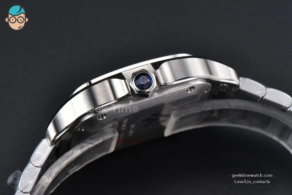 Santos de Cartier Medium SS BVF 35MM Blue Dial SS Bracelet MIYOTA 9039