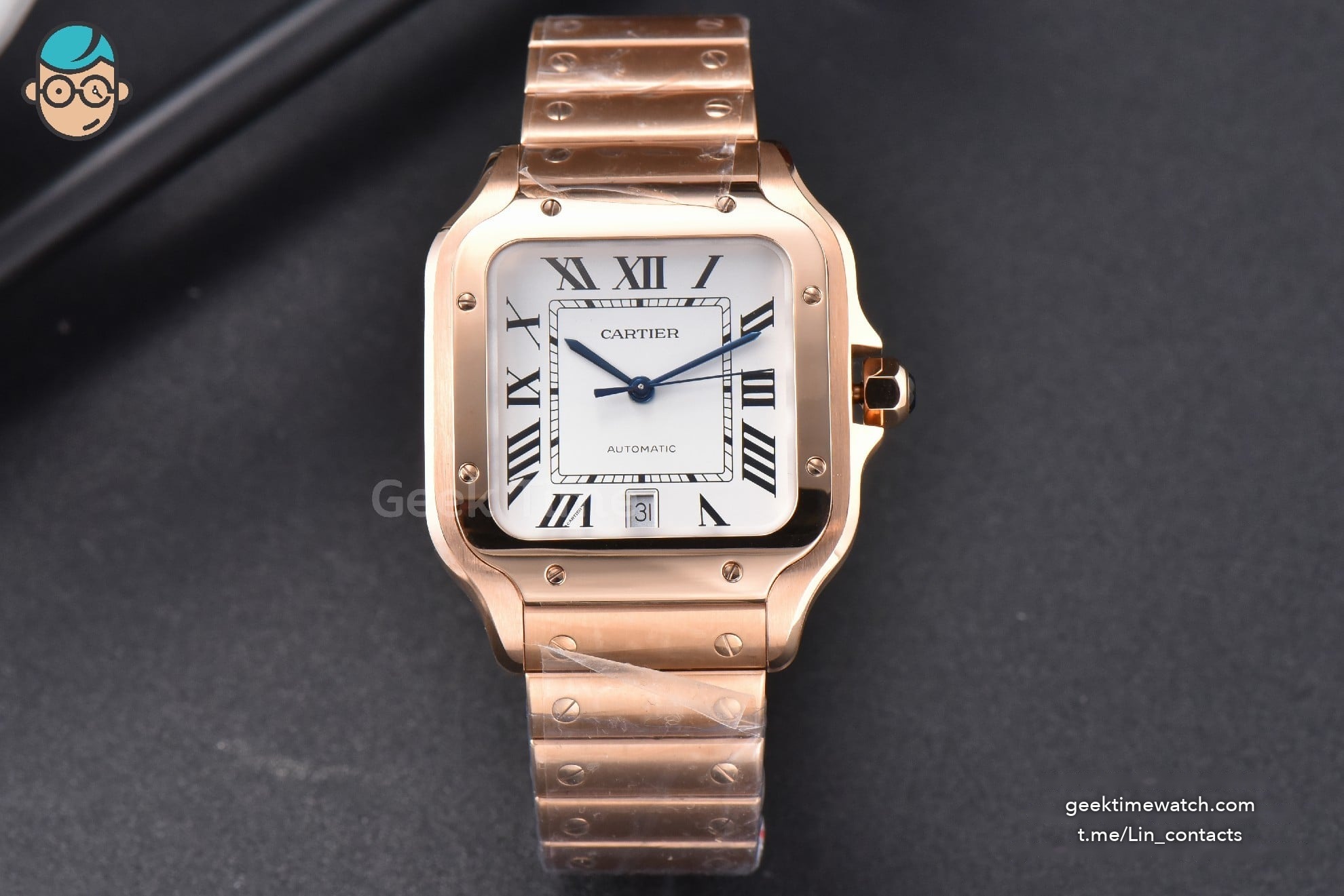 Santos de Cartier XL BVF 40MM RG White Dial RG Bracelet MIYOTA 9019