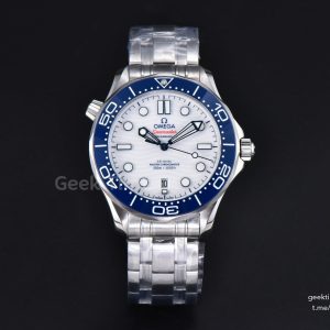 Seamaster Diver 300M 42mm VSF Blue Bezel White Dial SS Bracelet A8808 V4