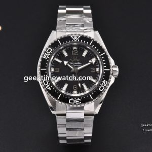 Seamaster Planet Ocean 42mm VS+ Factory   Black Dial Black Bezel on Steel Strap