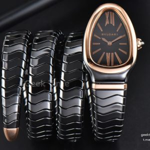 Serpenti Spiga RG 35MM BVF Polycyclic Black Ceramic Black Dial Quartz