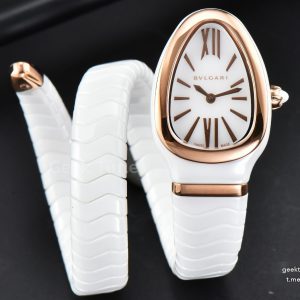 Serpenti Spiga RG 35MM BVF White Ceramic White Dial Quartz
