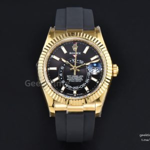 Sky-Dweller 336238 42mm ZF YG Case Black Dial Rubber Oysterflex Strap (Tungsten)